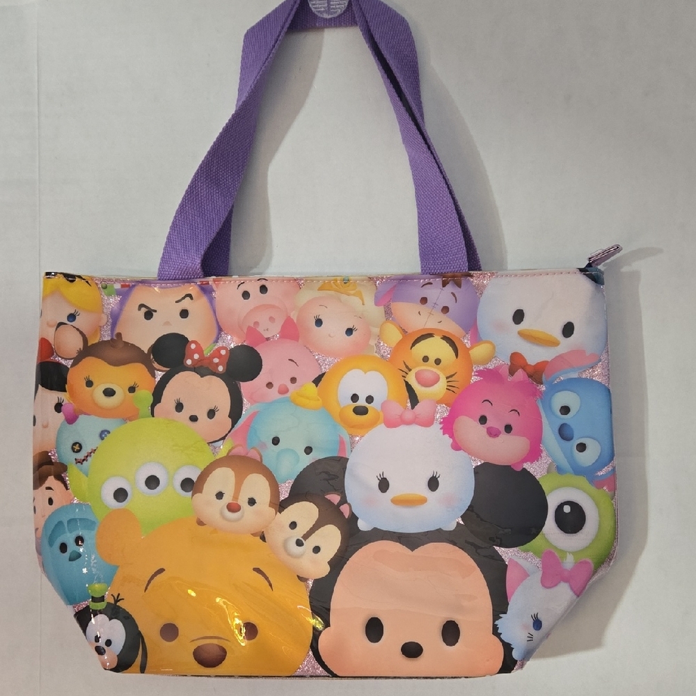 Disney Tsum Tsum Pink Glitter w/Polka Dots Computer Bag 15.5"x10.5"x5.25"